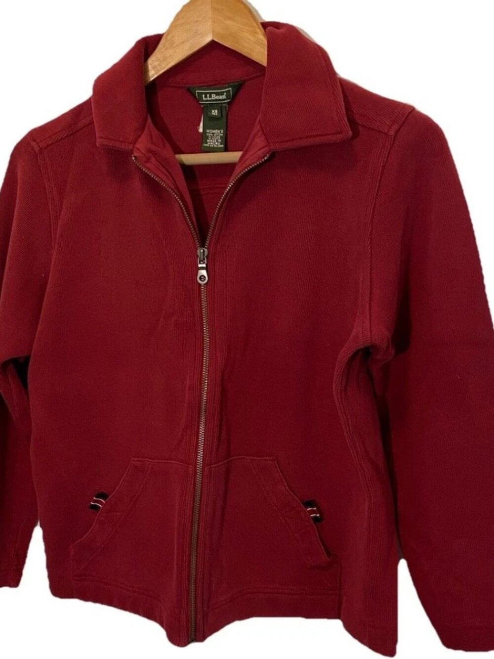 Vintage L.L. Bean women's corduroy zip up jacket maroon extra small EUC